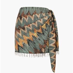 Printed Knot Mini Skirt